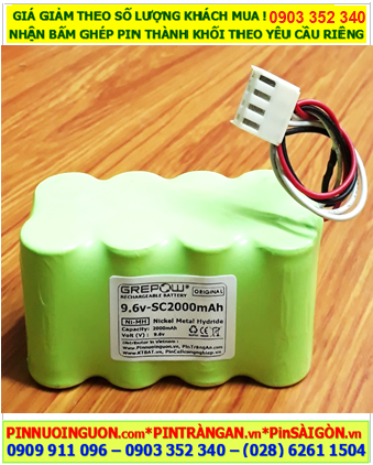 Pin sạc 9.6v-SC2000mAh, Pin sạc NiMh 9.6v-SC2000mAh, Pin GREPOW 9.6v-SC2000mAh chất lượng cao